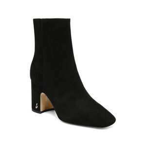 NWT SAM EDELMAN Womens Black Heel Fawn Toe Block Heel Leather Booties 9.5 W